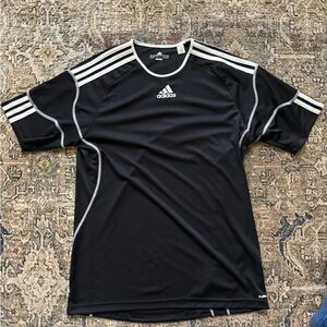 Adidas Black and White Jersey with Three-Stripe Design